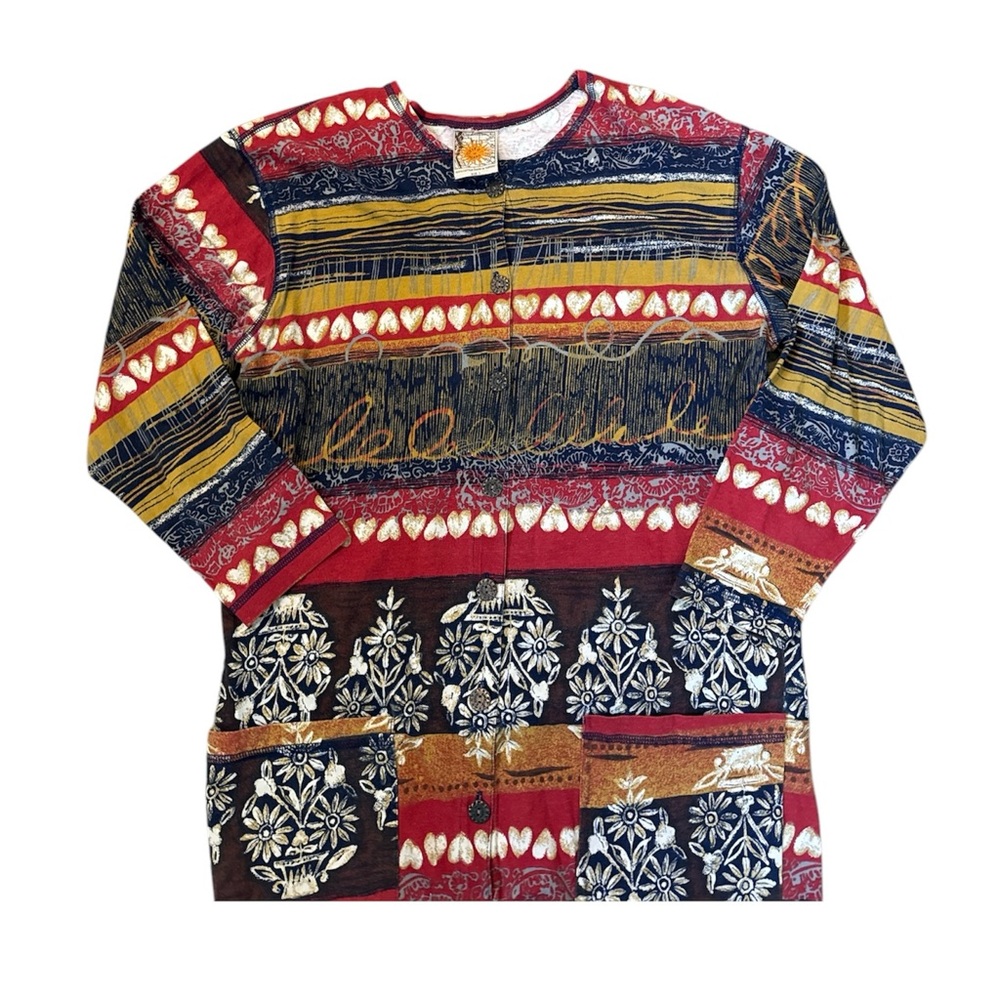 Chicos Vintage 90s Bohemian Patchwork Button Down… - image 3